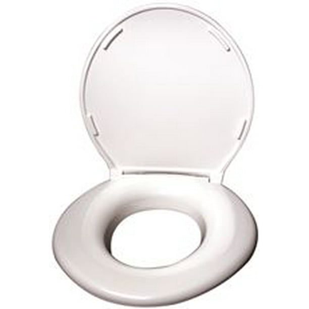White Big John Original Toilet Seat w Cover capacity of over 1,200 pound - 1W
